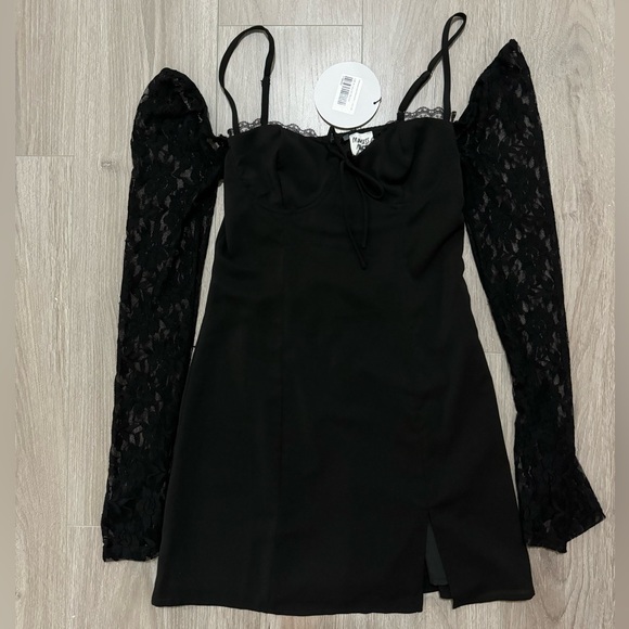 ASHWOOD LACE SLEEVE MINI DRESS BLACK Princess Polly - Picture 5 of 5